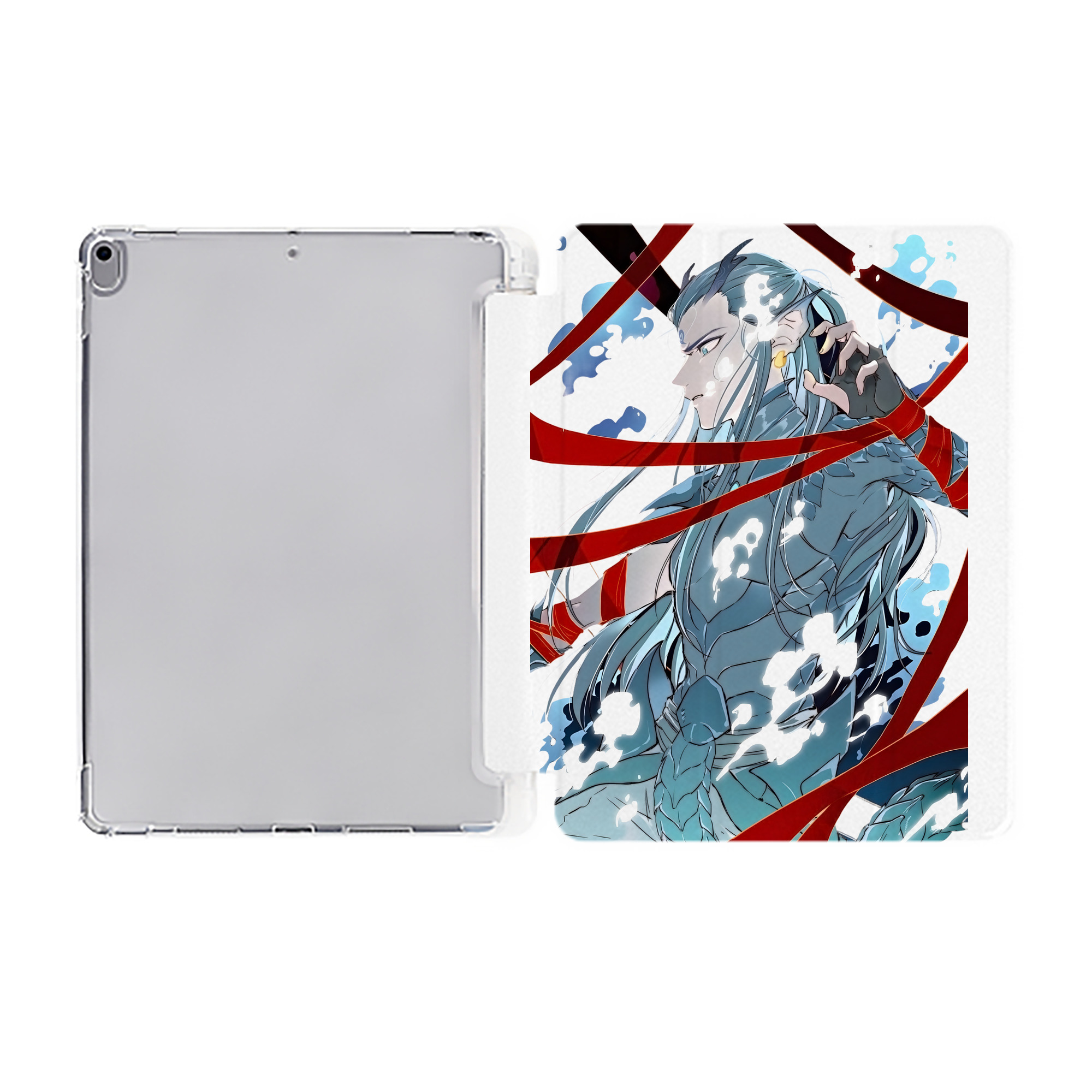 （画像用） Ne Zha 2 ナタ 魔童の大暴れ IPad ケース ペン収納付き 三つ折りスタンド PUレザー×シリコン 対応機種9.5/10.5/10.9インチ